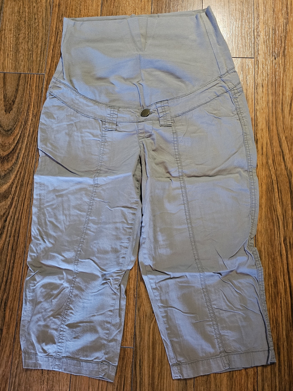 Thyme Maternity Light Gray Crop Maternity Pants